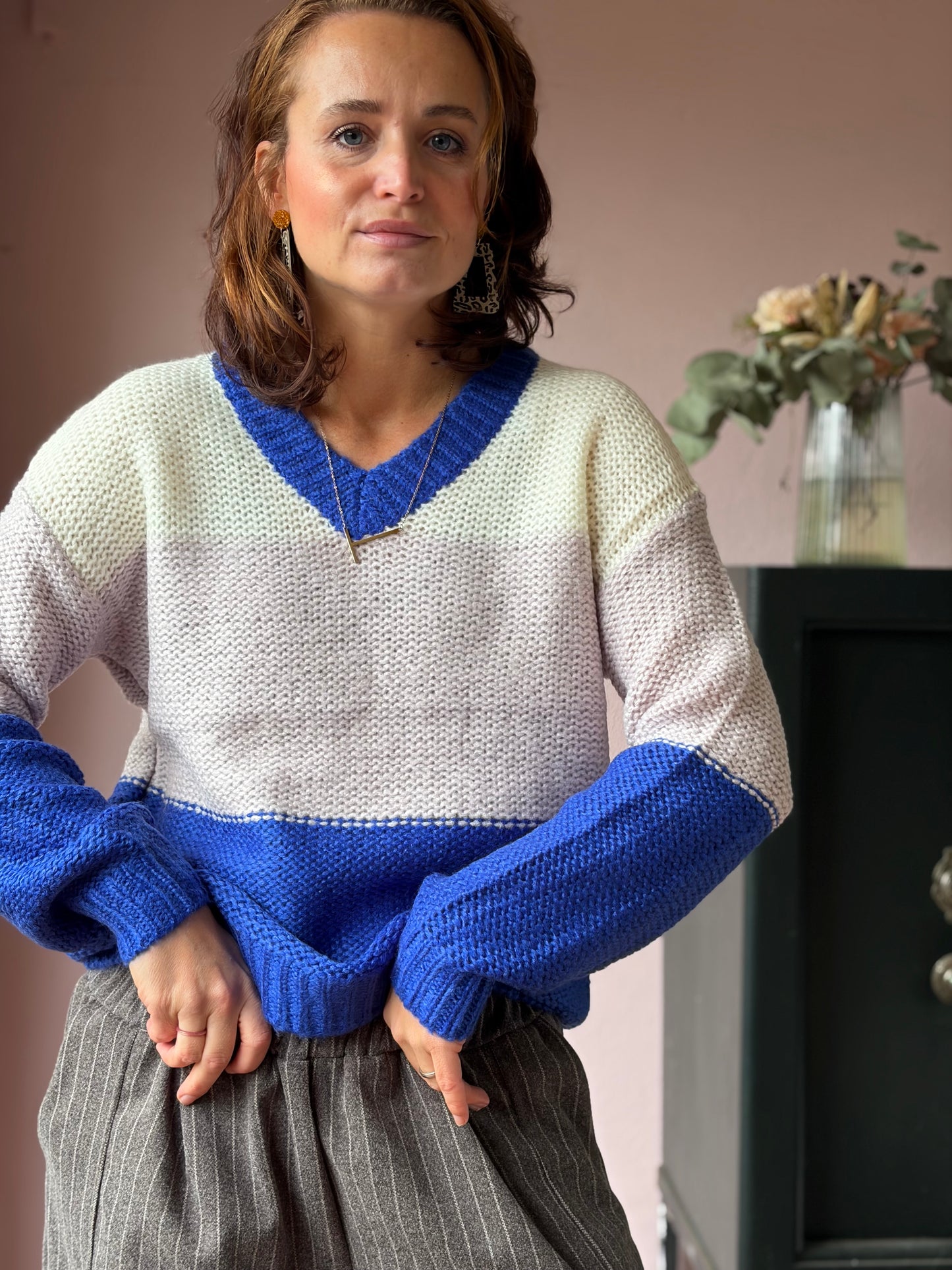 BINA StrickPulli Colourblock