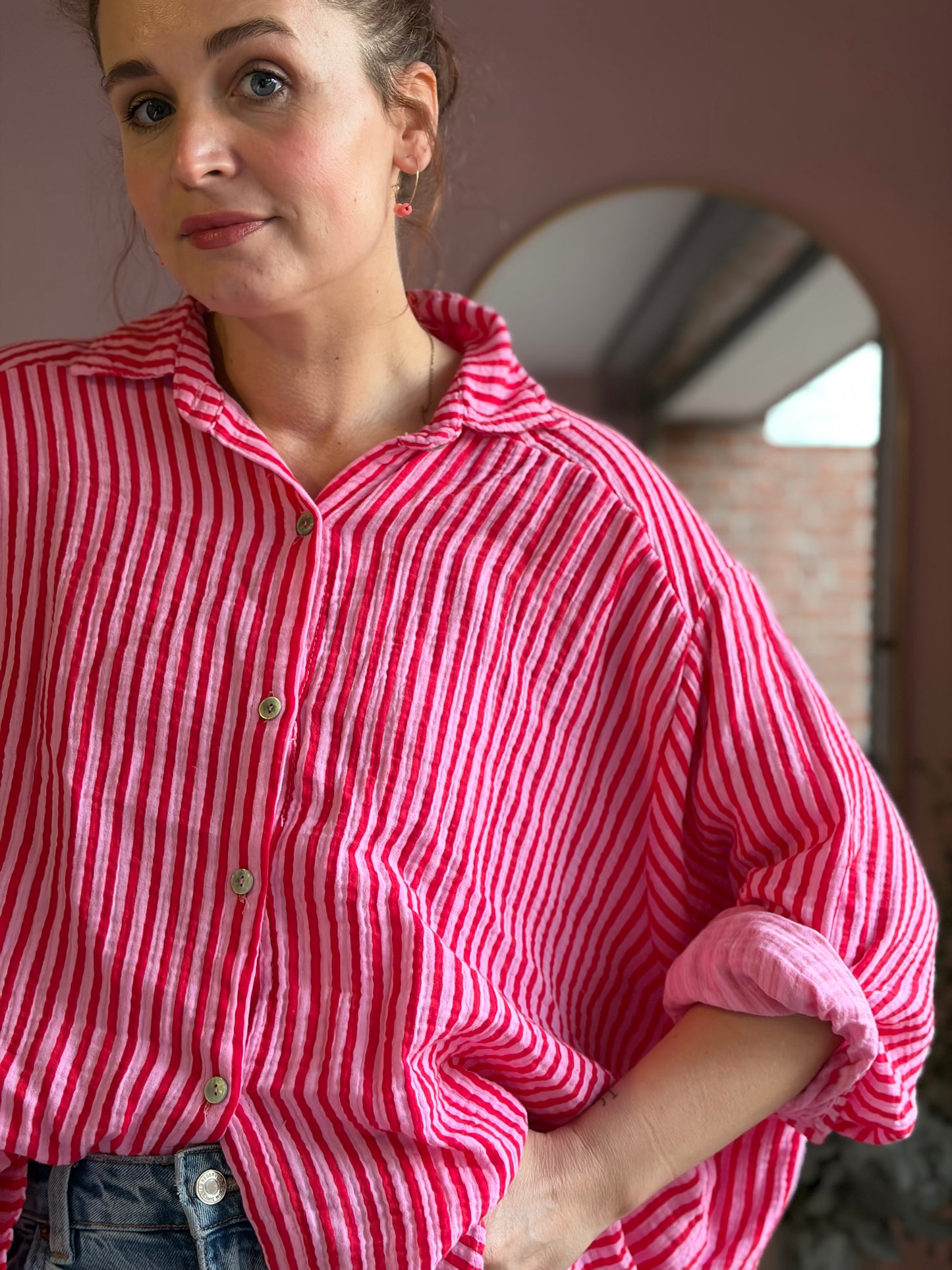 Musselinbluse Stripes