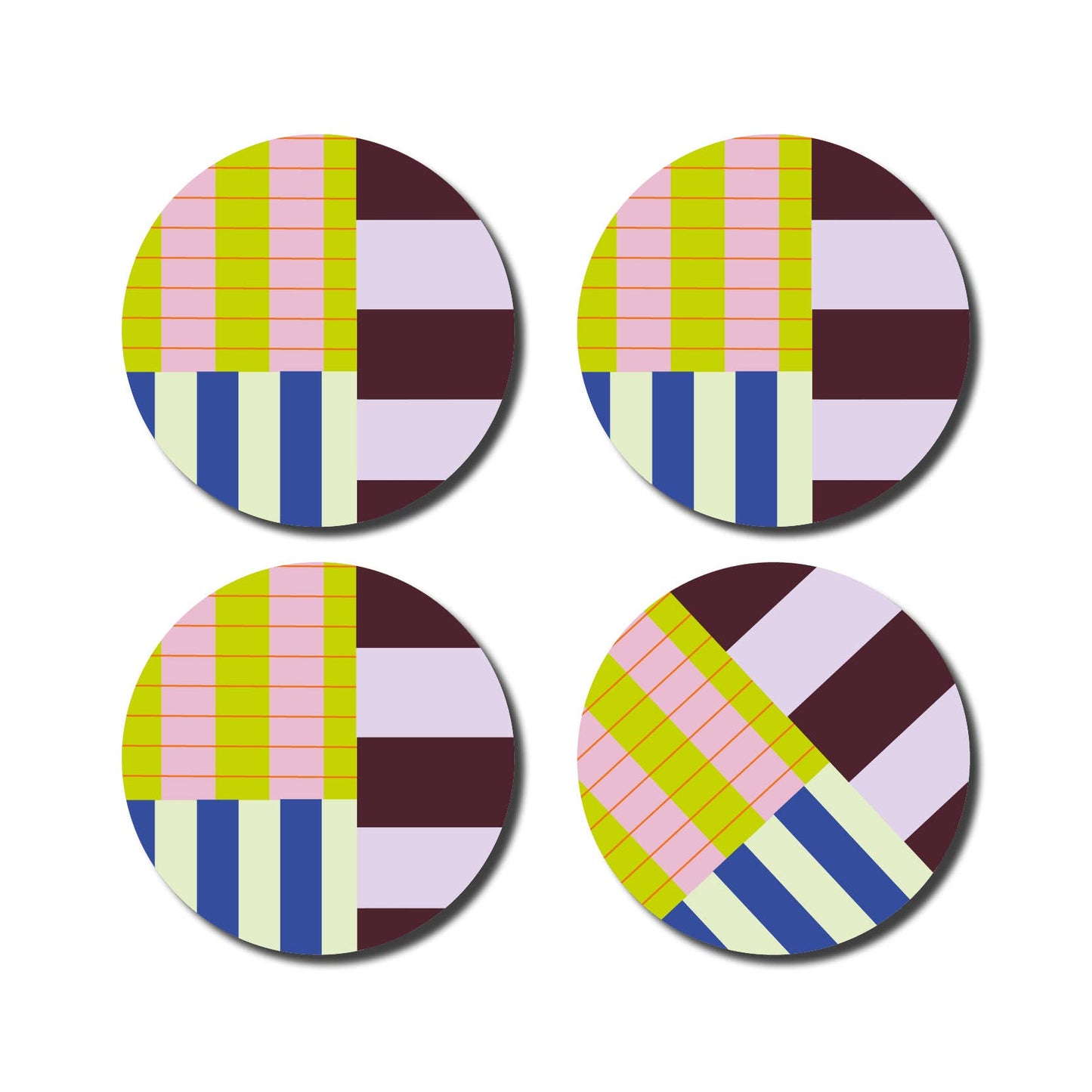 Untersetzer · Gestreift bunt 02