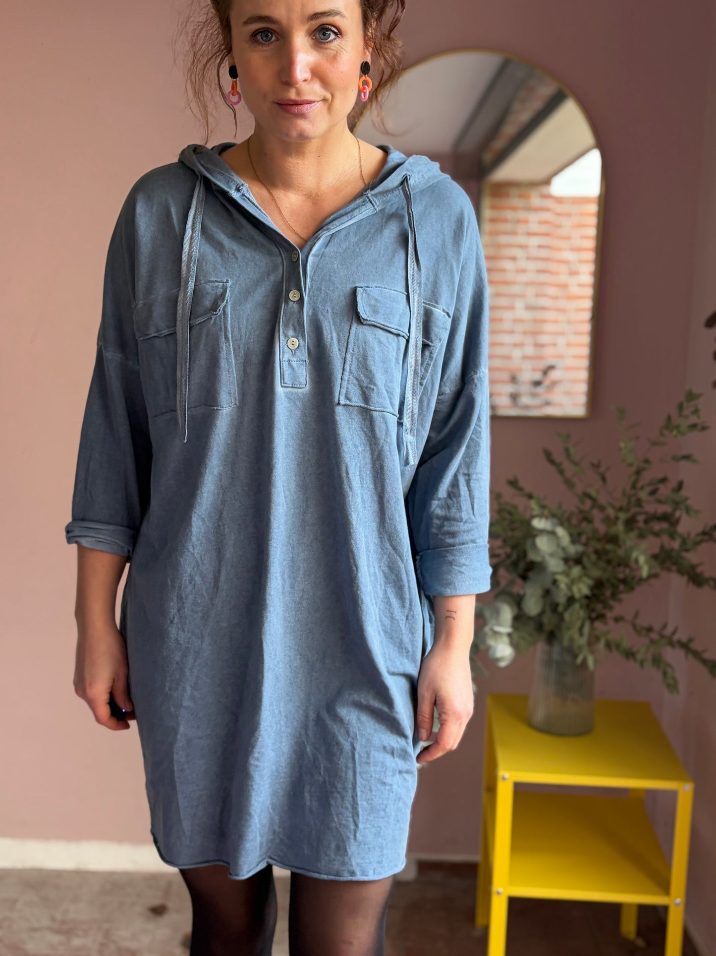 Sweatkleid mit Kapuze