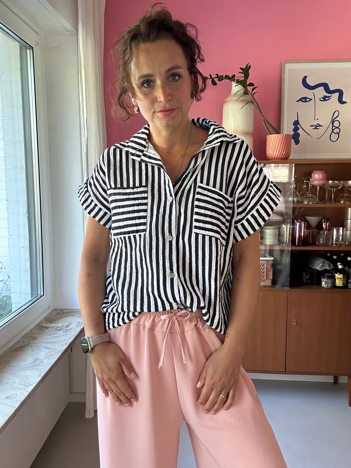 Musselinbluse Stripes