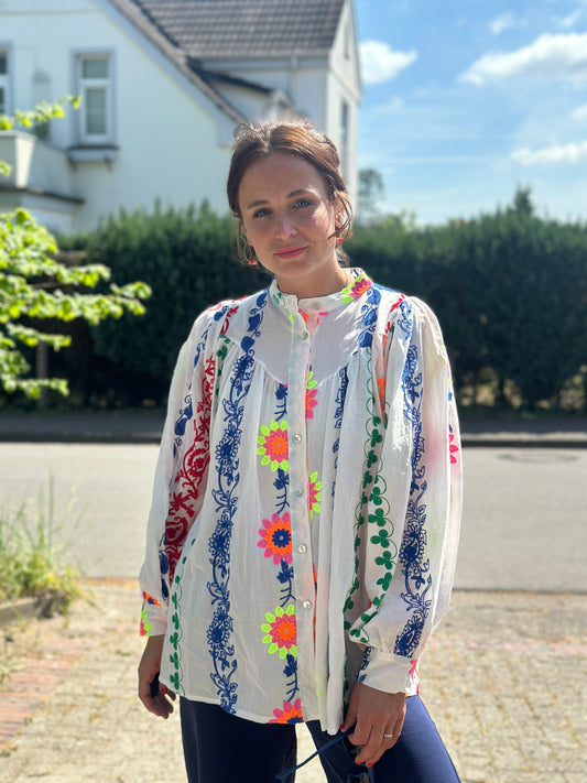 Bluse mit Stick