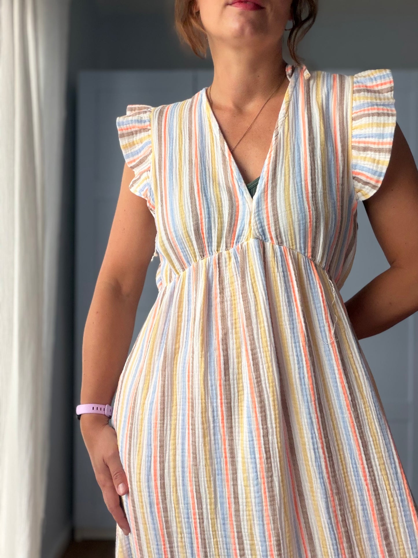 Pastell Stripes Kleid Musselin