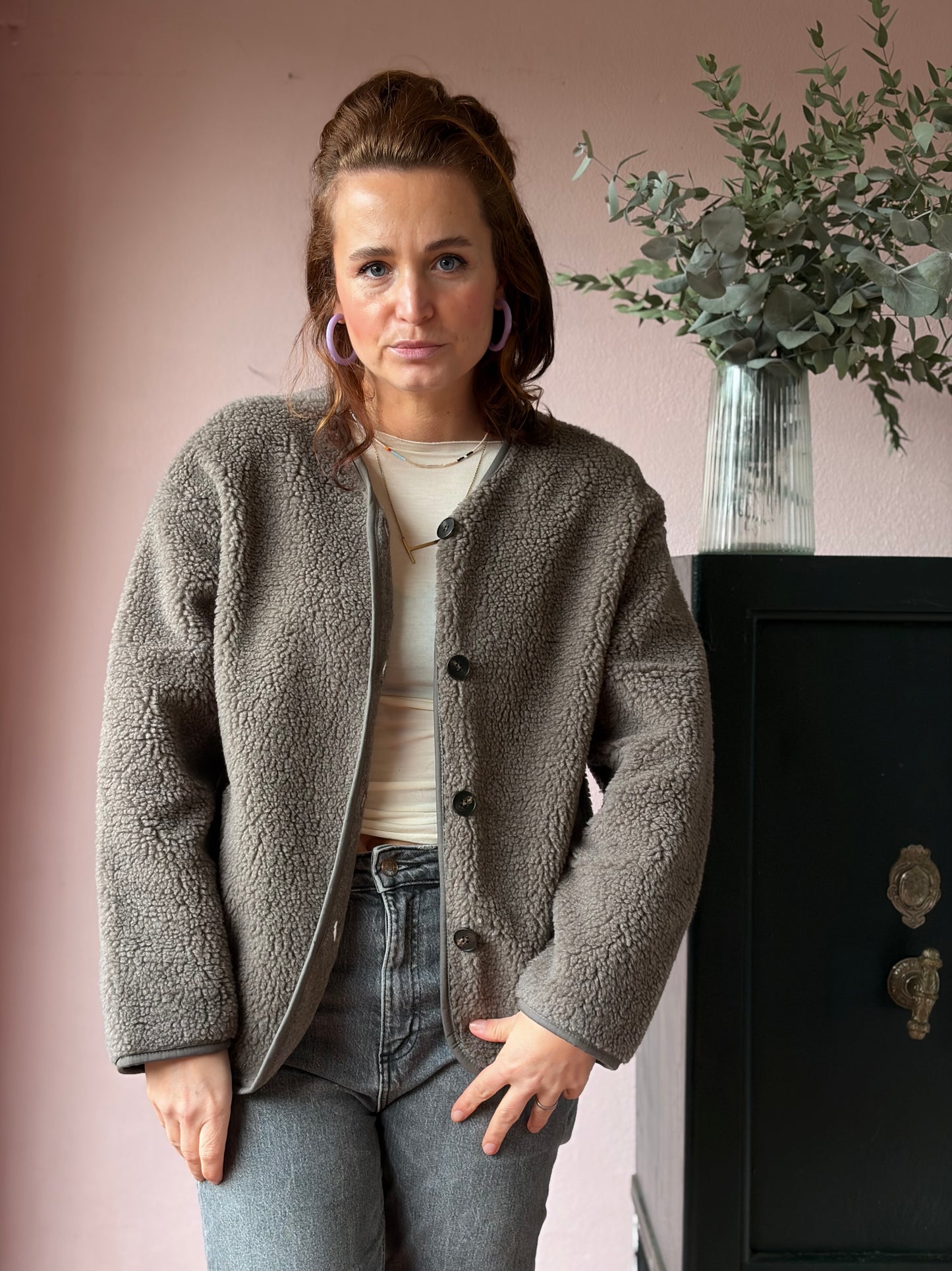 Teddy Jacke Taupe