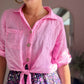 Leinen Bluse zum Knoten