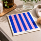 Schwammtuch Streifen blau-rosa