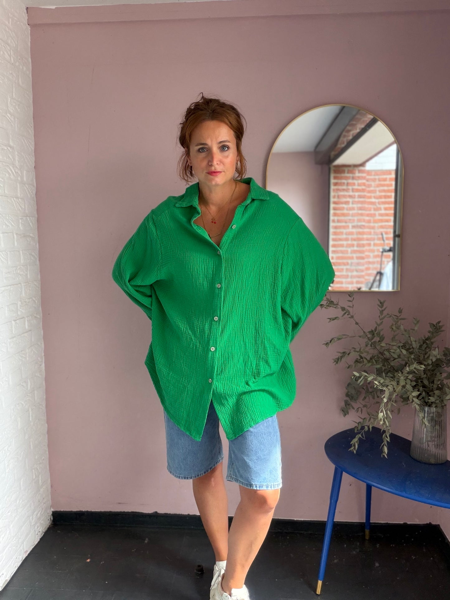 Oversized Musselinbluse