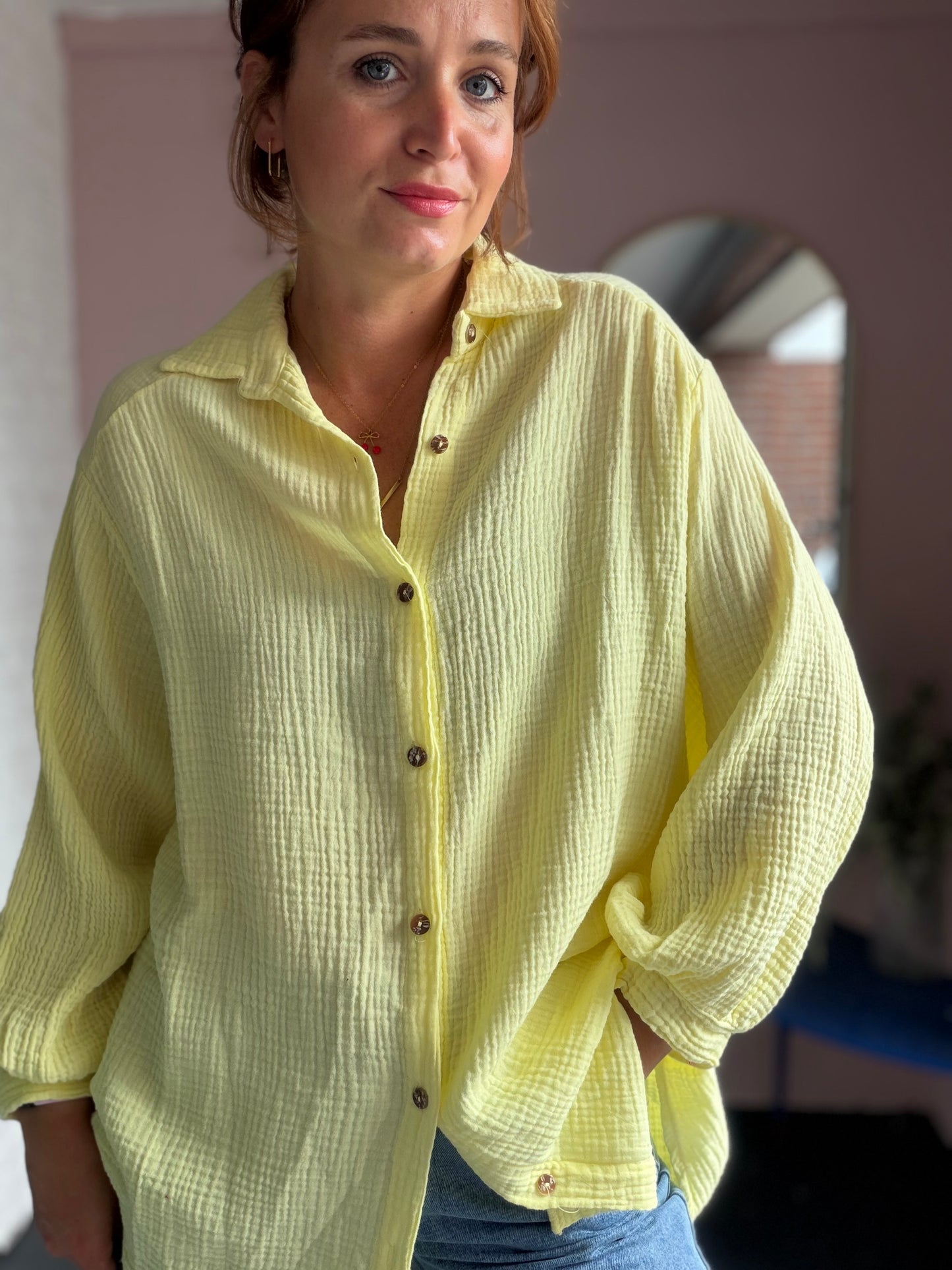 Oversized Musselinbluse