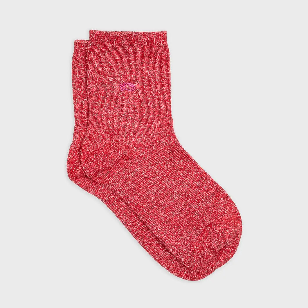 Glitzer Socke - Rot