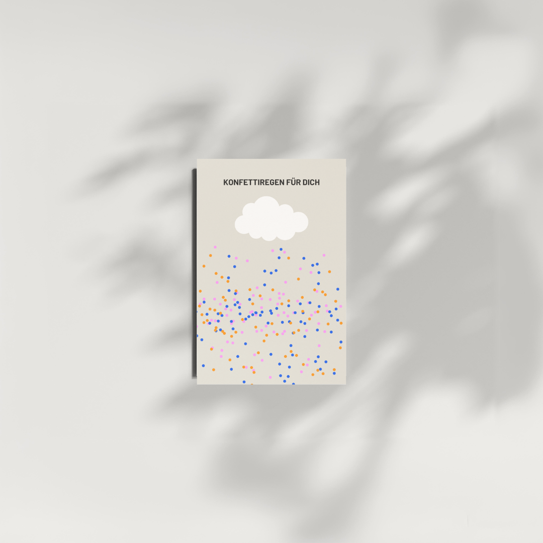 Mini Postkarte - KONFETTIREGEN FÜR DICH