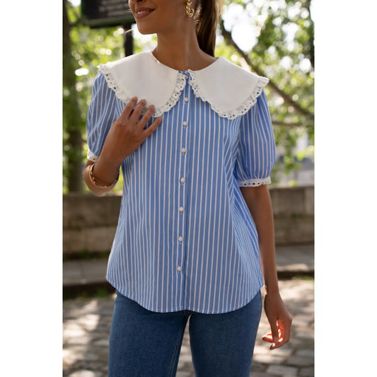 Bluse mit Bubikragen