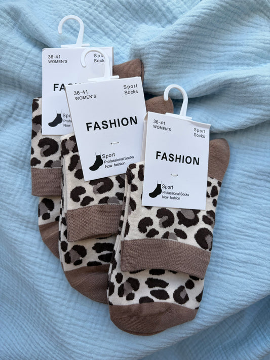 Leo Socke - weiß & Braun