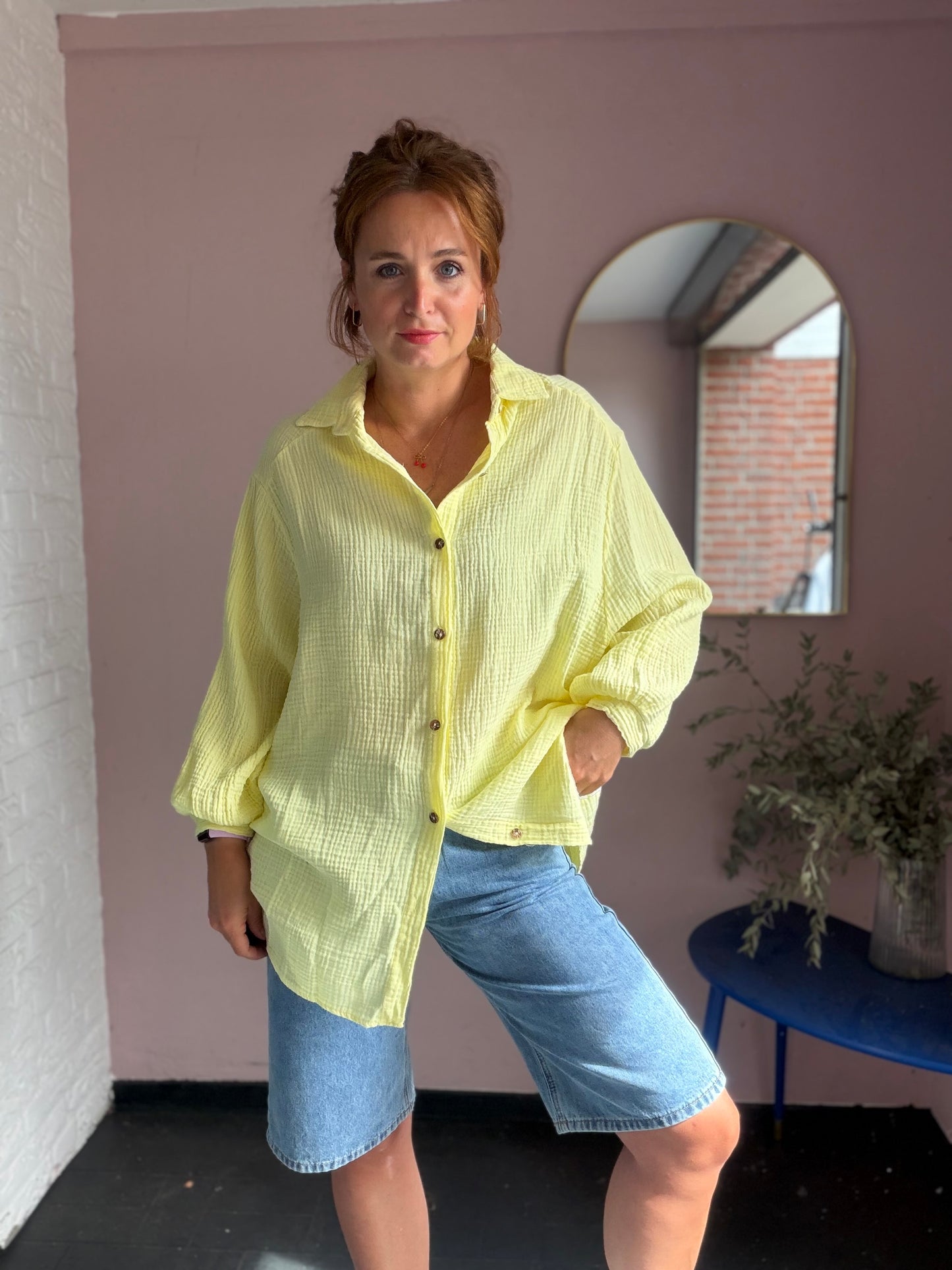 Oversized Musselinbluse