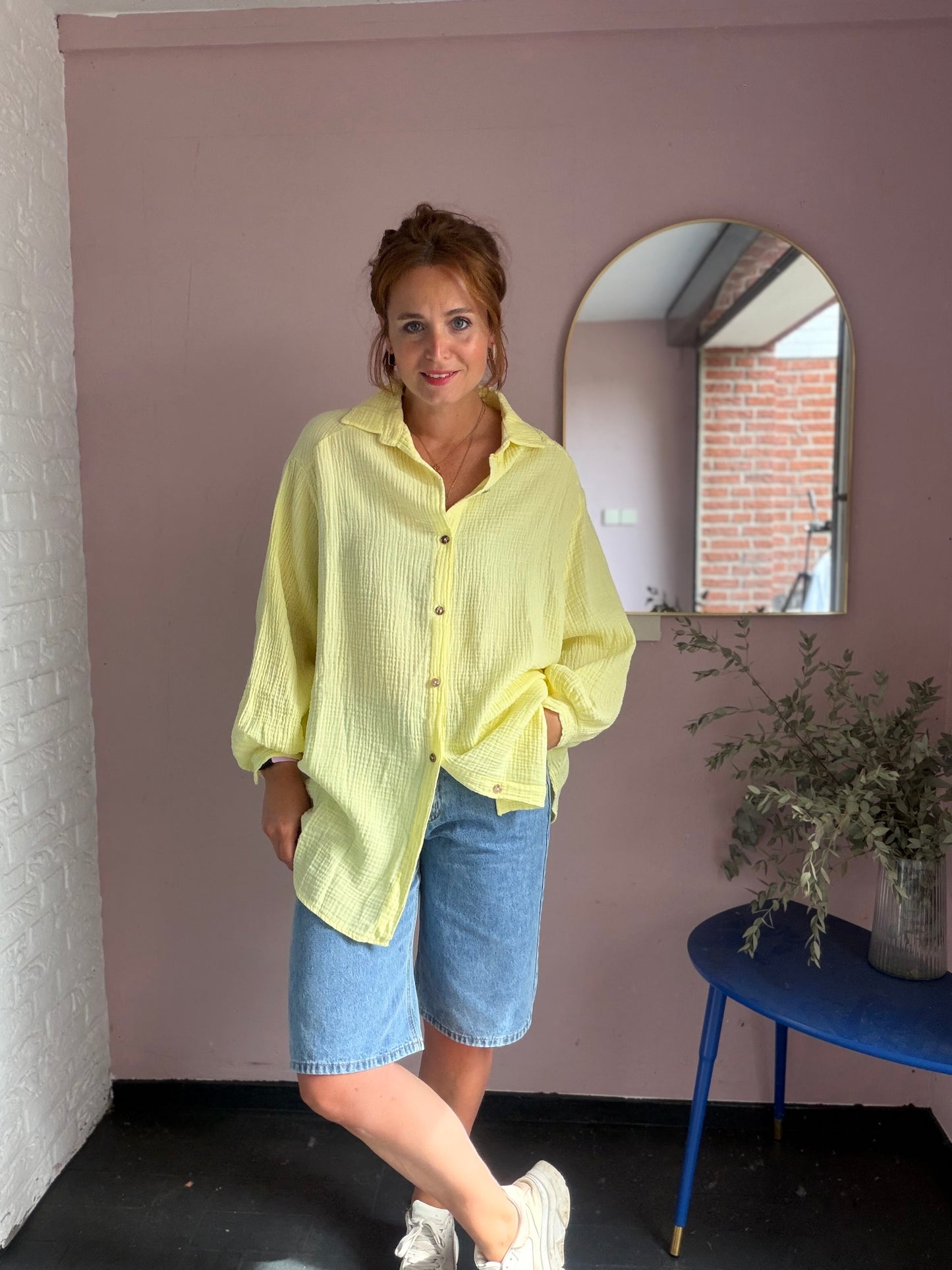 Oversized Musselinbluse