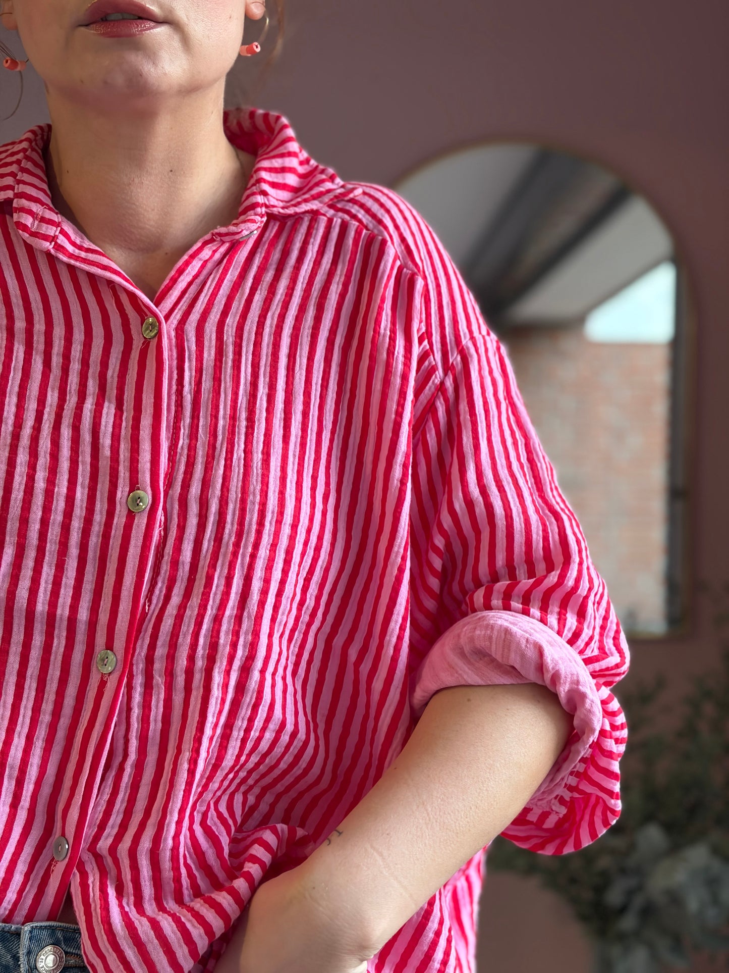 Musselinbluse Stripes