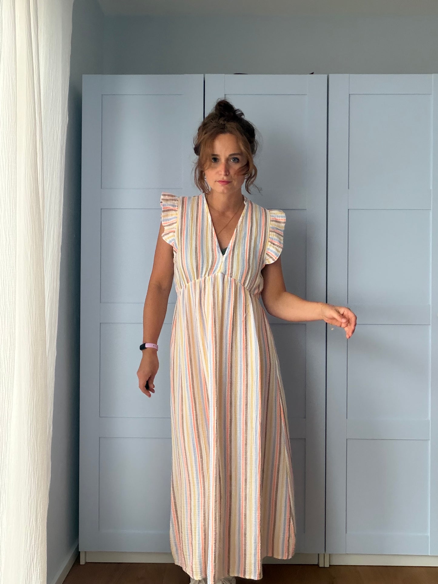 Pastell Stripes Kleid Musselin