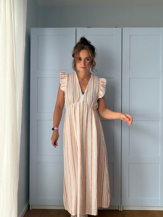 Pastell Stripes Kleid Musselin