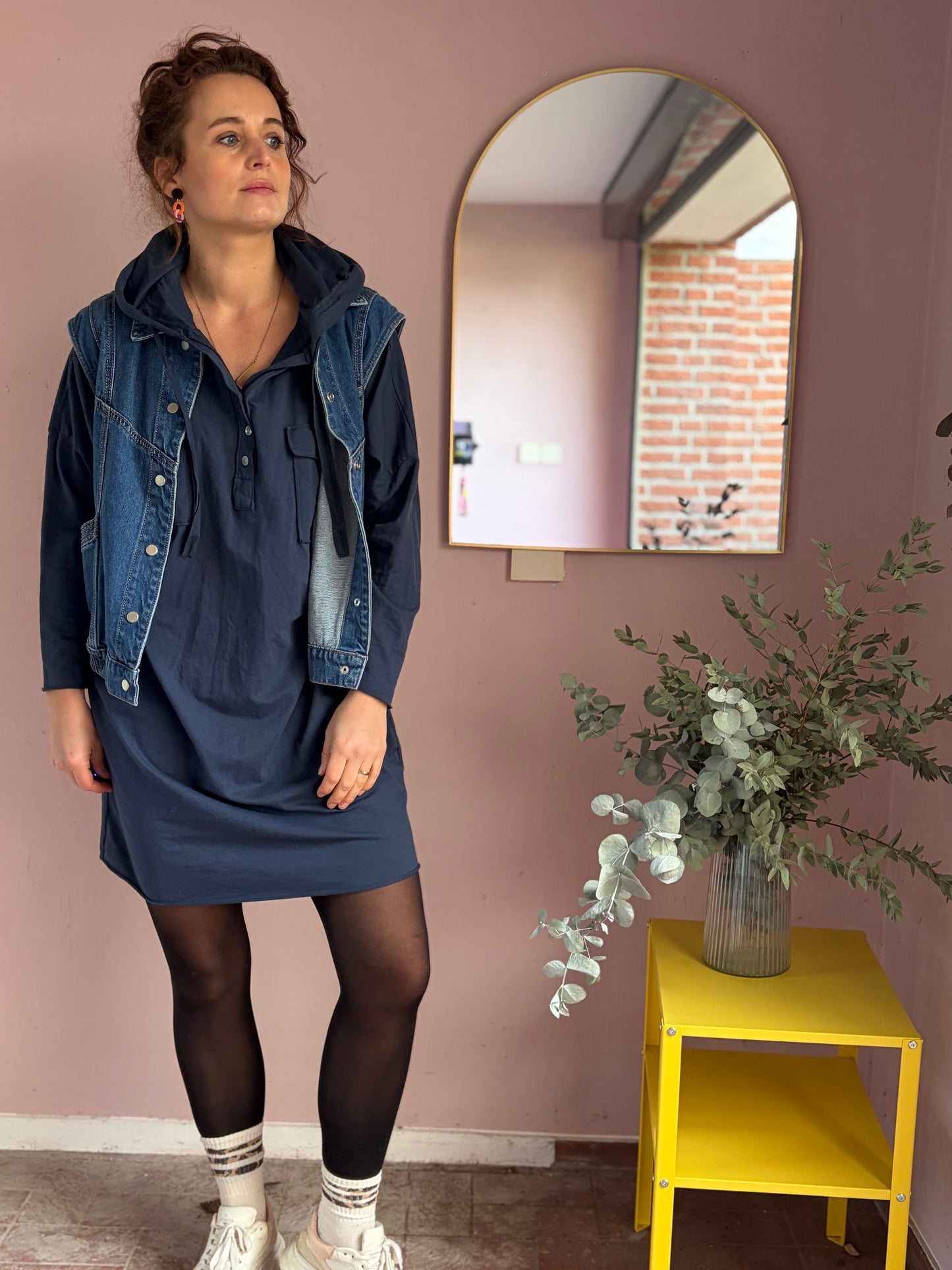 Sweatkleid mit Kapuze