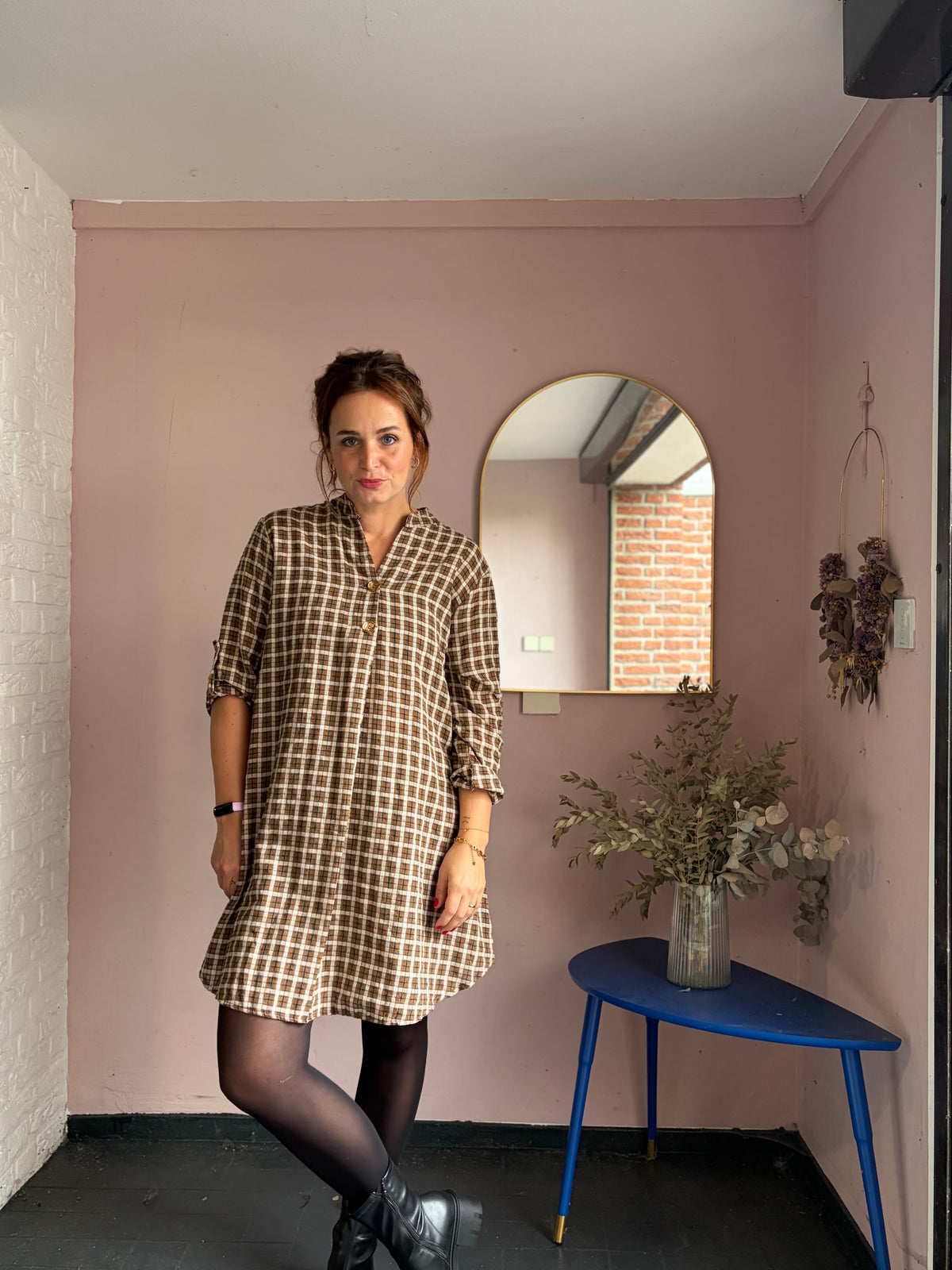Karo Blusenkleid