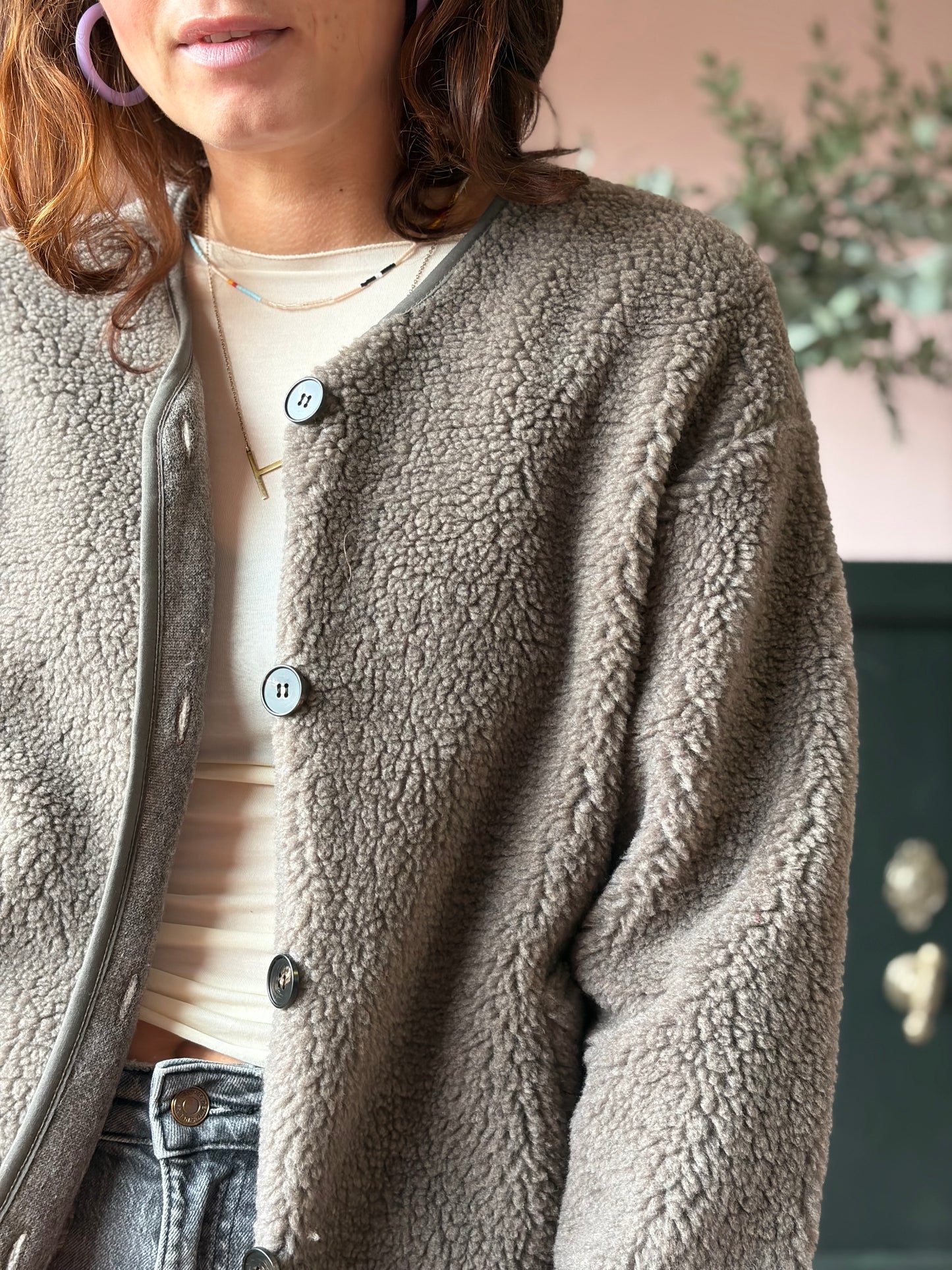 Teddy Jacke Taupe