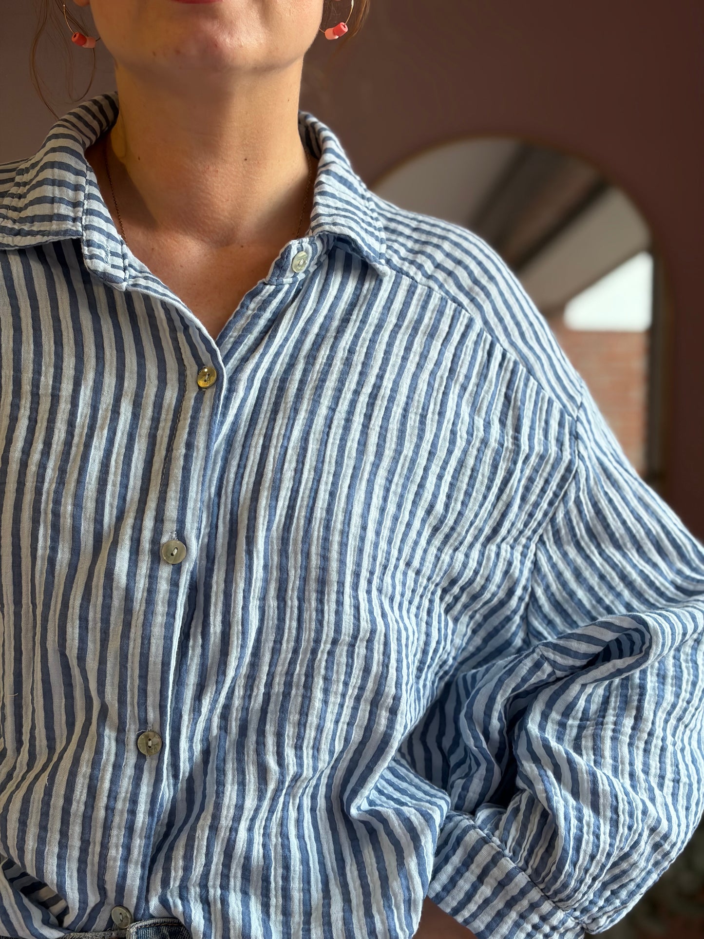 Musselinbluse Stripes