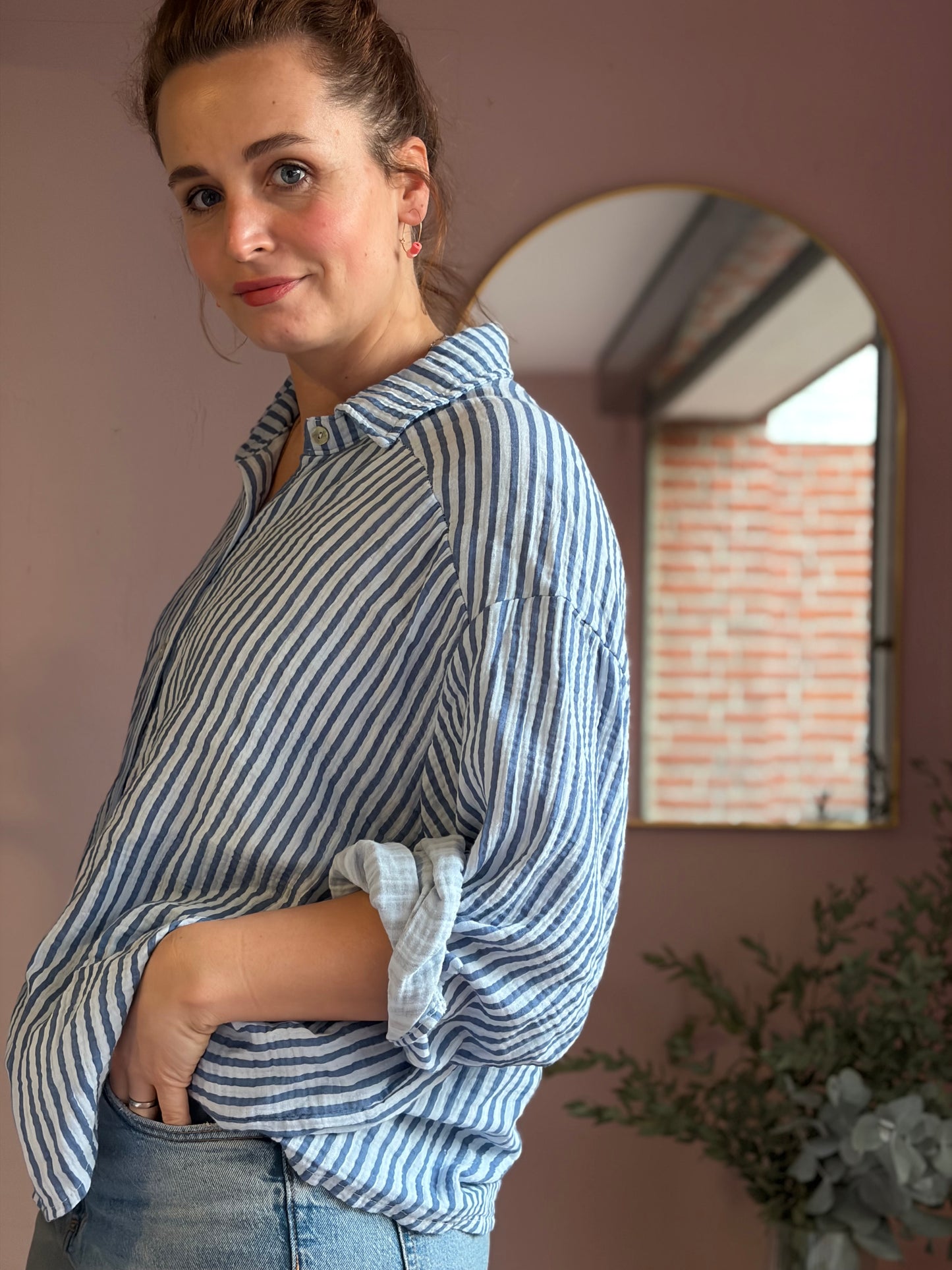 Musselinbluse Stripes