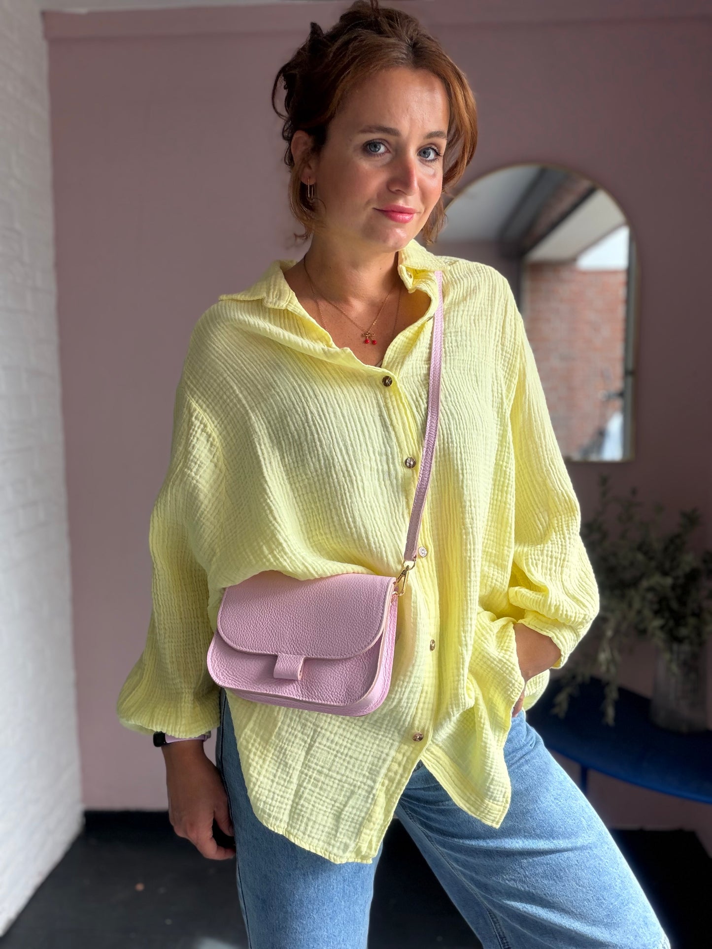 Oversized Musselinbluse