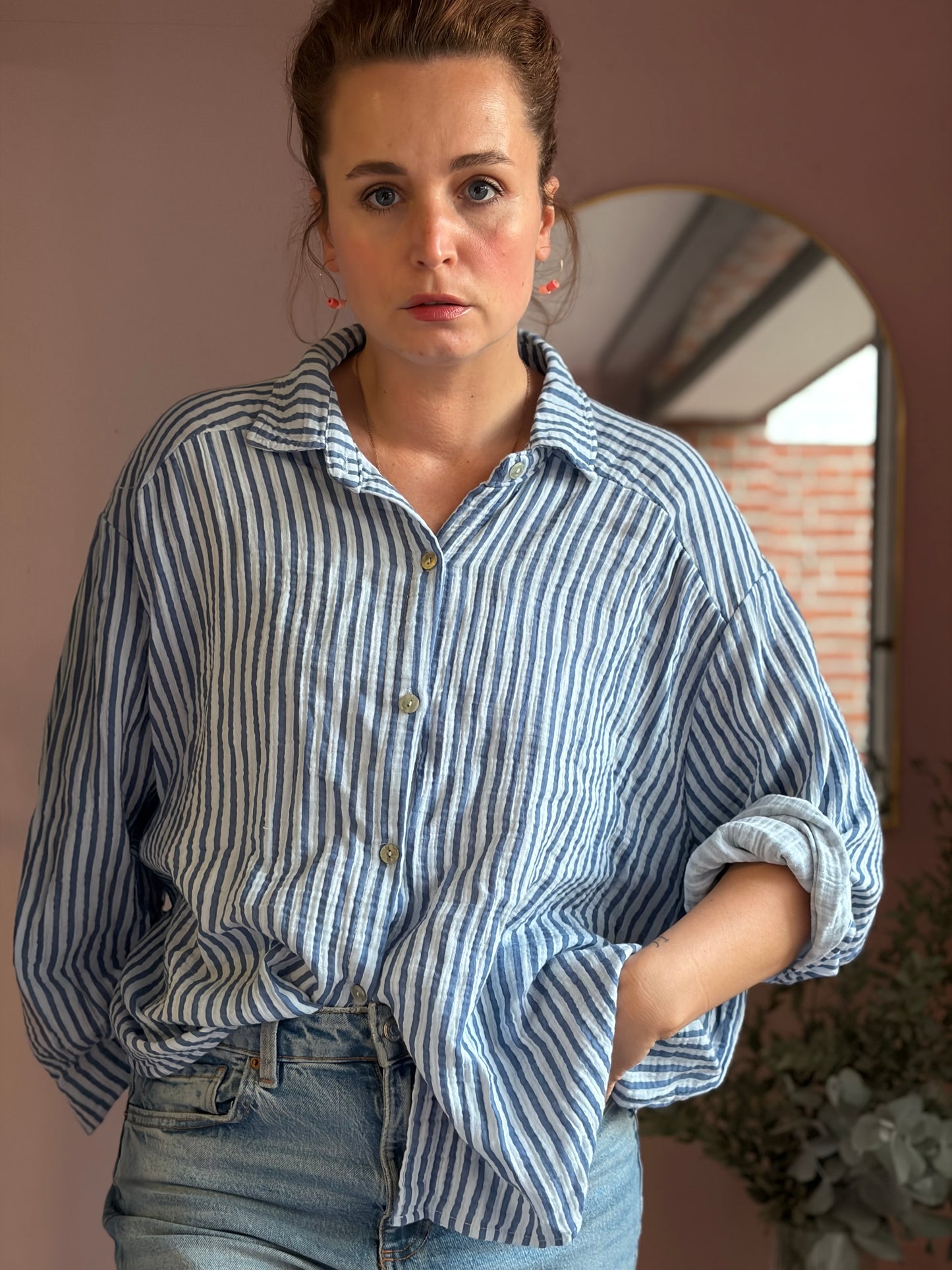 Musselinbluse Stripes