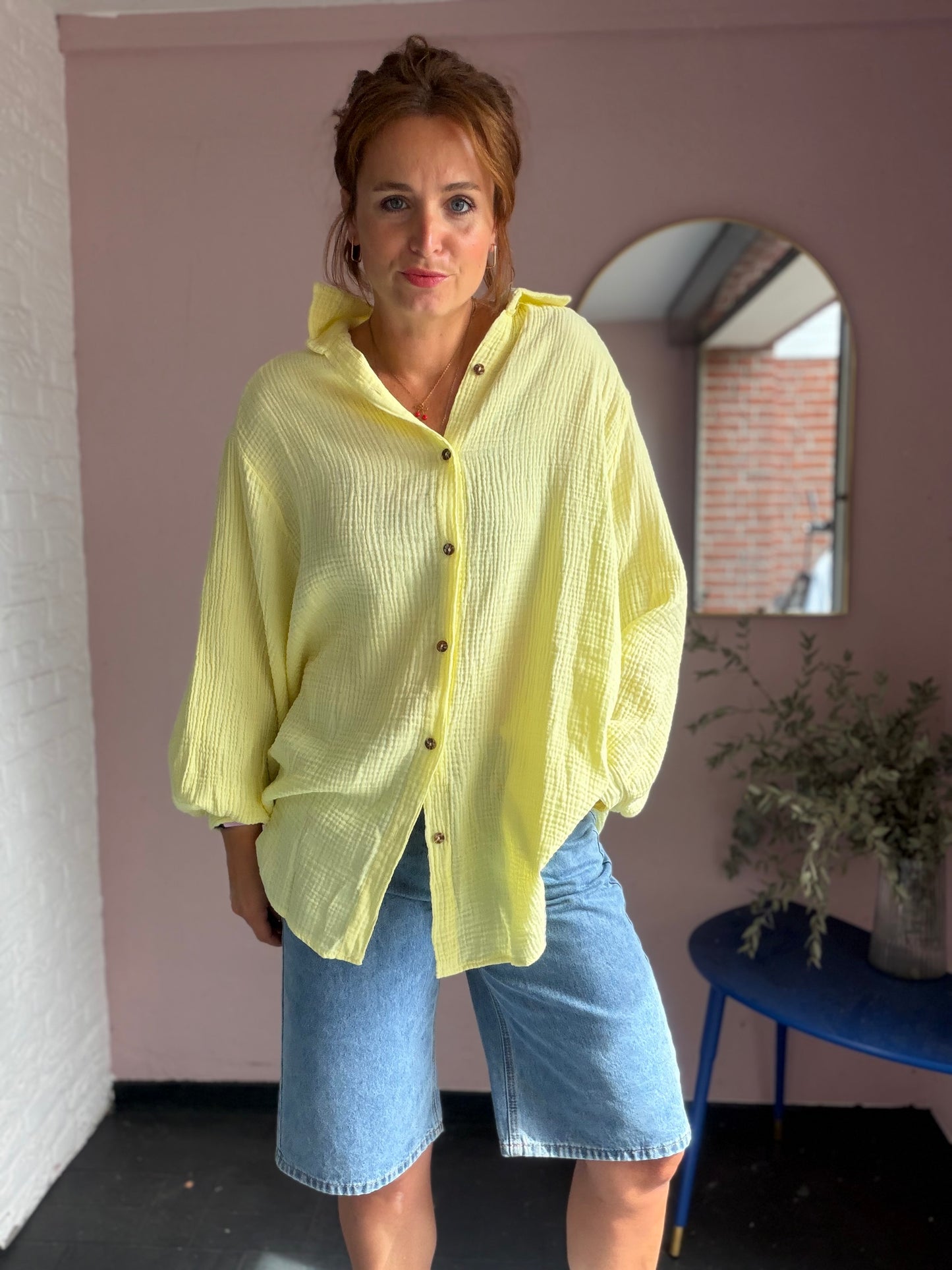 Oversized Musselinbluse