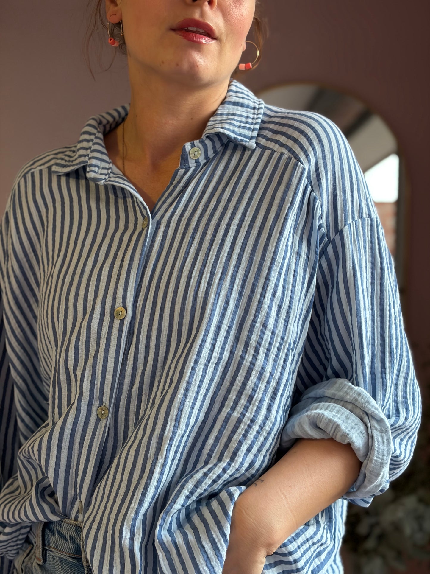 Musselinbluse Stripes