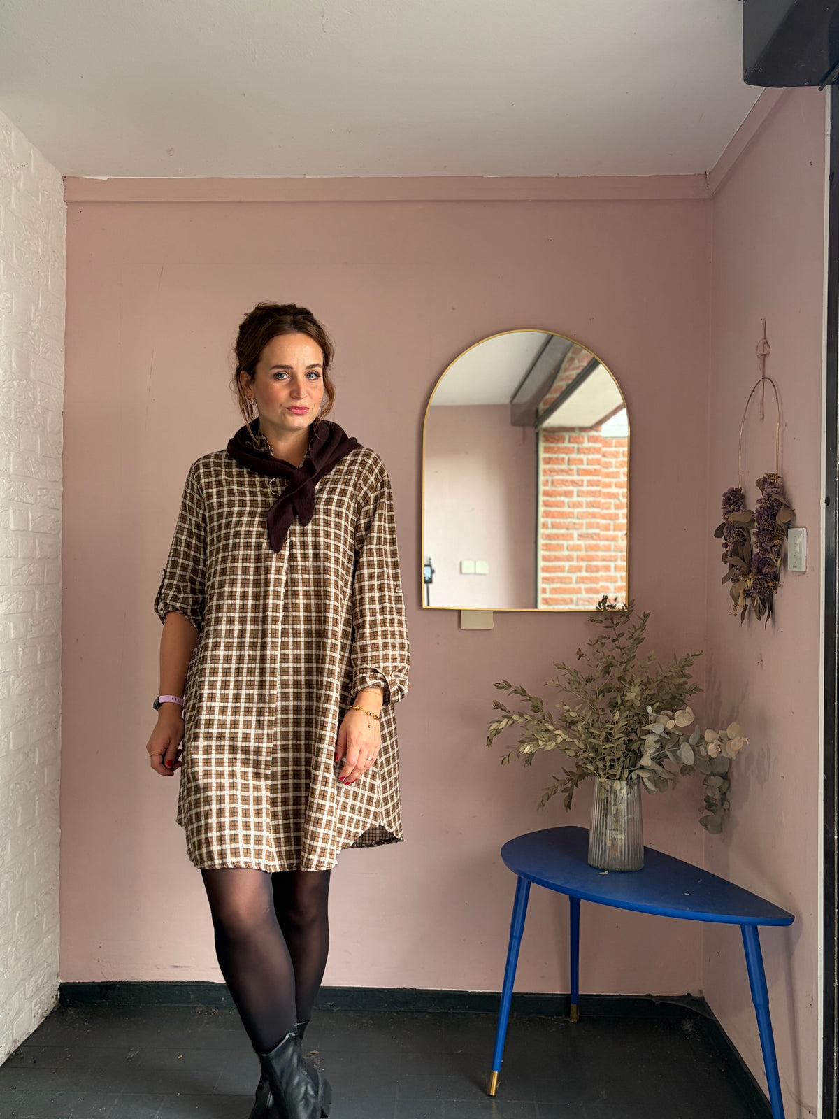 Karo Blusenkleid
