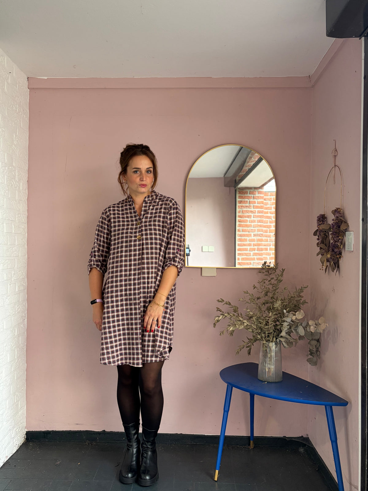 Karo Blusenkleid