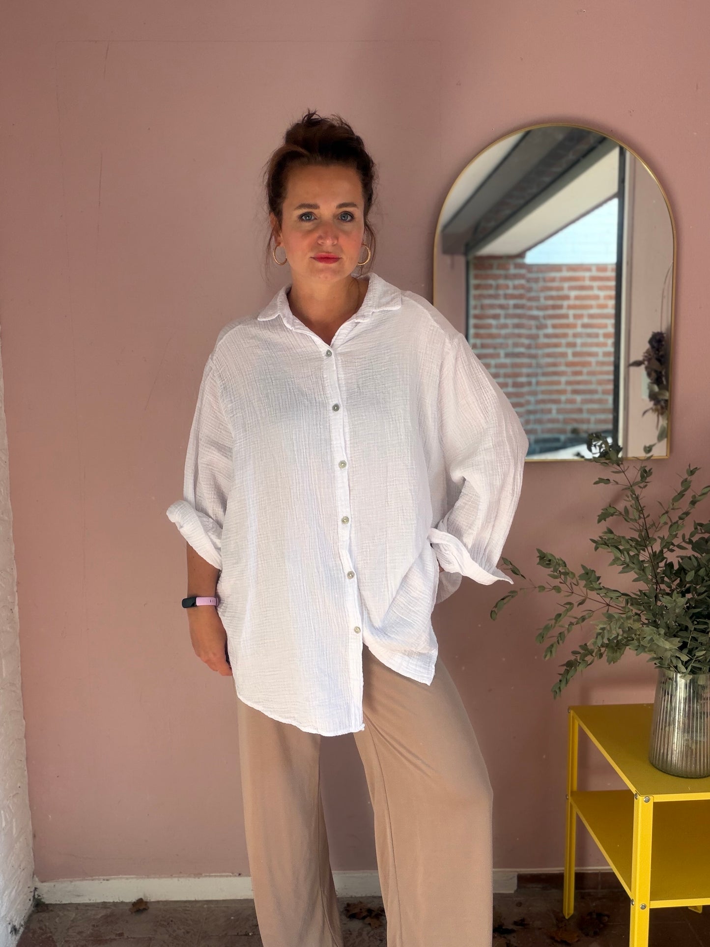 Oversized Musselinbluse